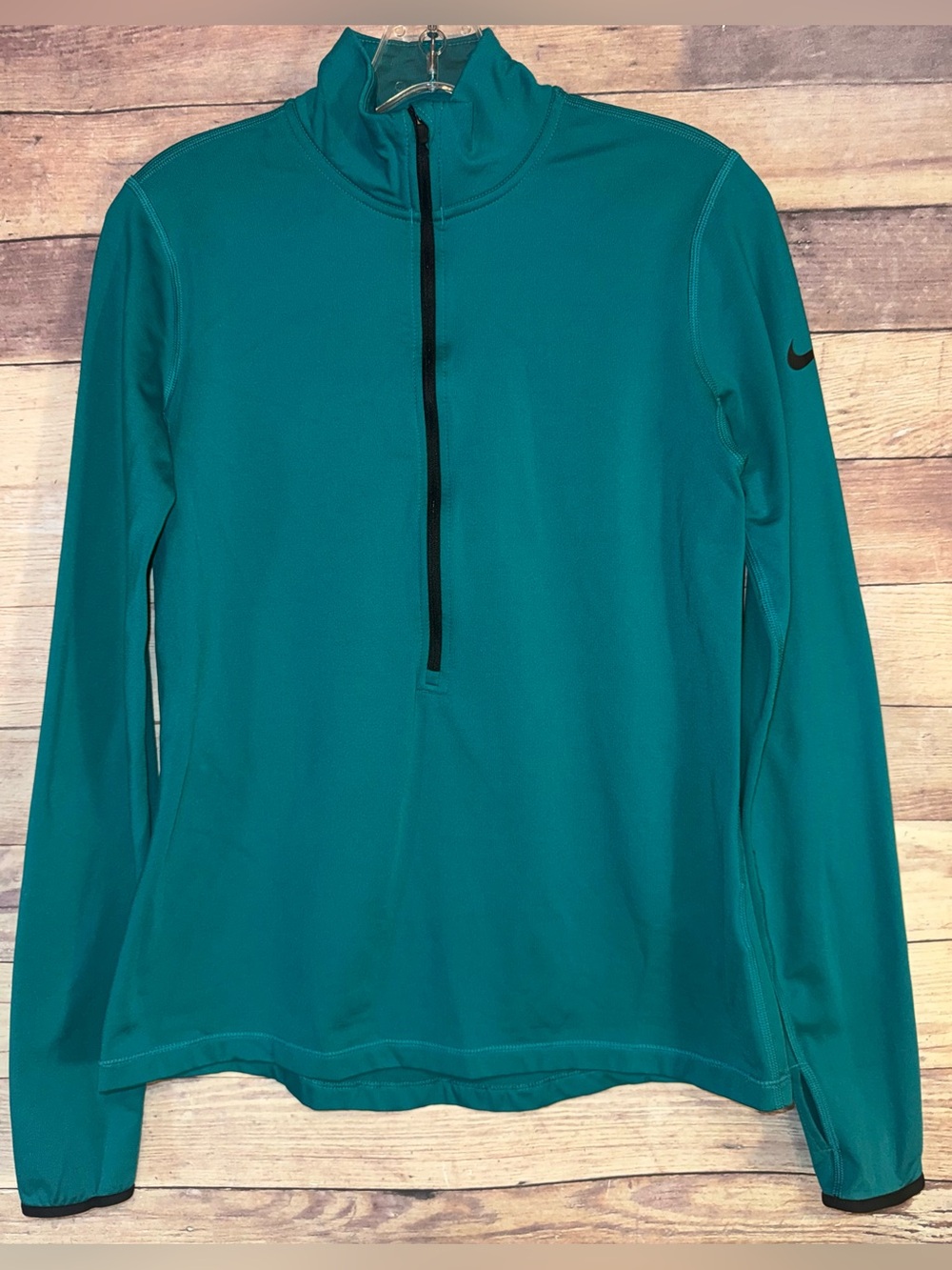 Nike Pro Woman’s Teal Half‑Zip Pullover Fleece Shirt